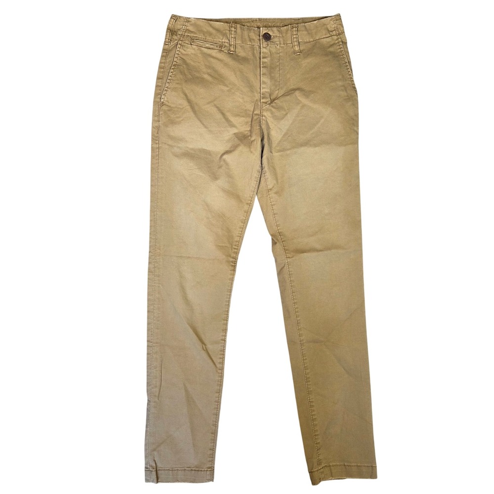 American Eagle Mens Slim Flex Chino Pants 28x32 Khaki Tan Stretch Trousers